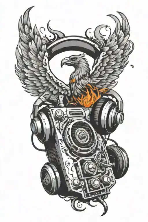 Incorporating Music Producer Equipment Like Mixers And Headphones Into A Fiery Fenix Design