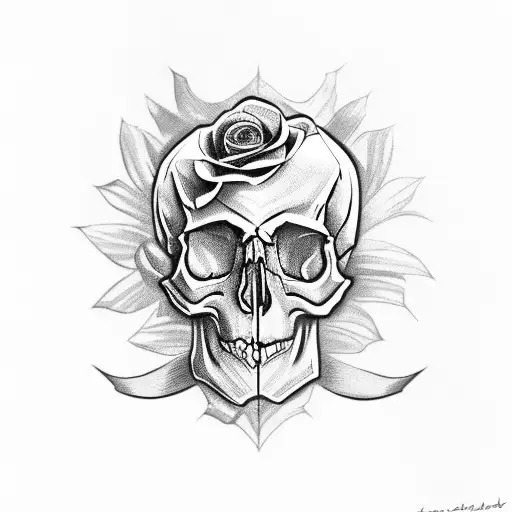 Skull With Rose