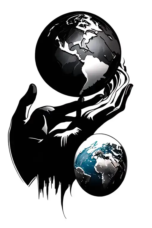 Black Atlas Holding Globe