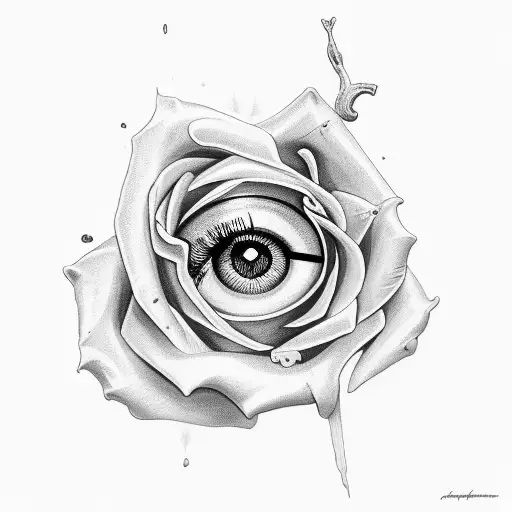 Eye And Skull And Rose