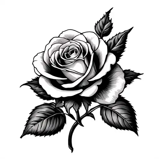 Wilted Rose Tattoo Design Combining Elements