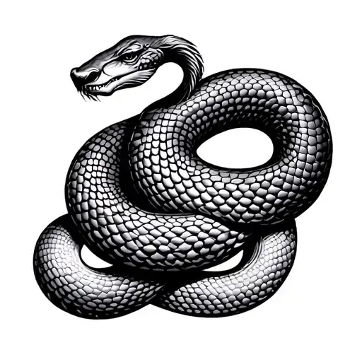 Snake In Shape Of Virgo Symbol