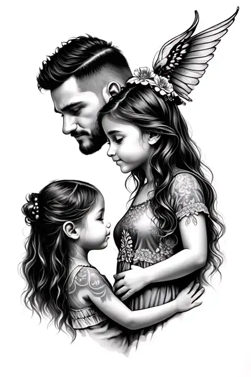 Father And 2 Daughters Raegan Ellyse