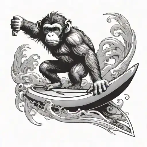 Monkey Surfing Hakuna Matata In Surfboard Design