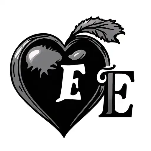 Small Love Heart With Letter E Next To It