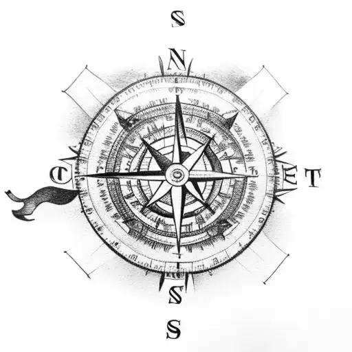 Pirate Ship With Compass And Map