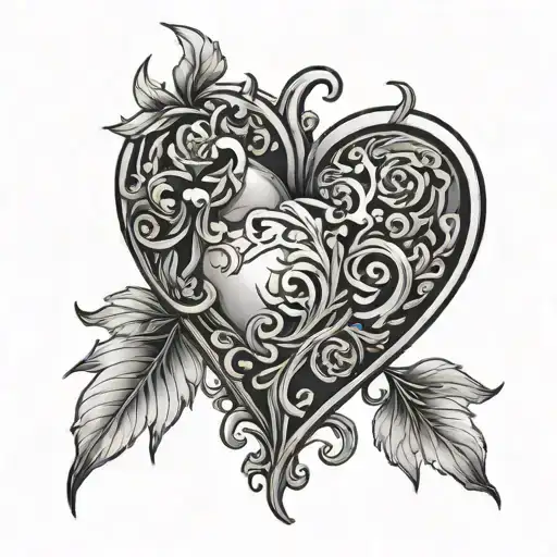 Black And Gray Heart Shape
