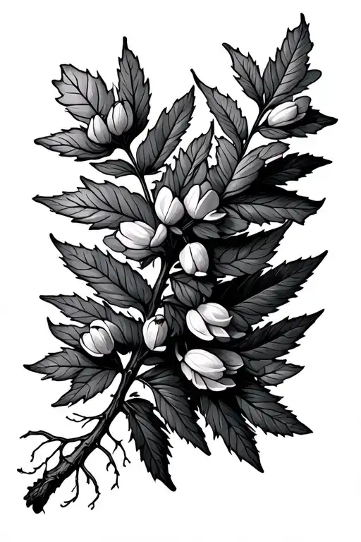 Single Stem Of Scottish Heather With Roots