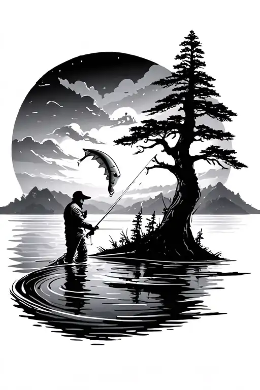 Tress Water Sky Fishing