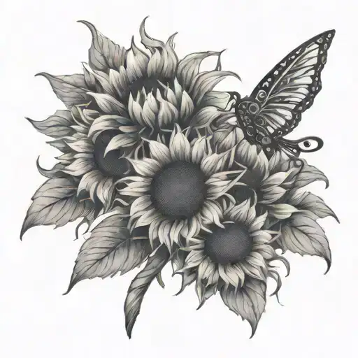 Sunflowers With Lung Cancer Ribbon