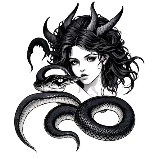 Demon Lilith With Snake