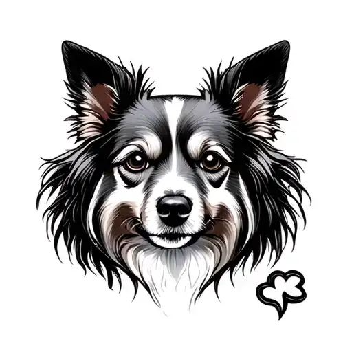 Dog Ears Outline With Lucky