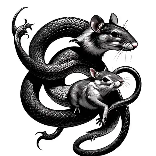 Ouroboros Snake But The Snake Finally Eat The Rat
