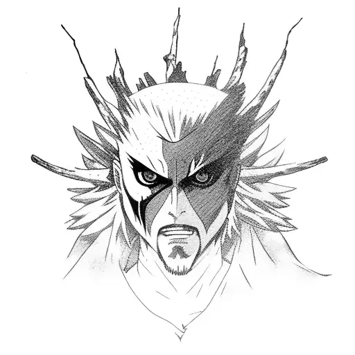 Itachi With His Crows With A Leshen From The Witcher In The Back