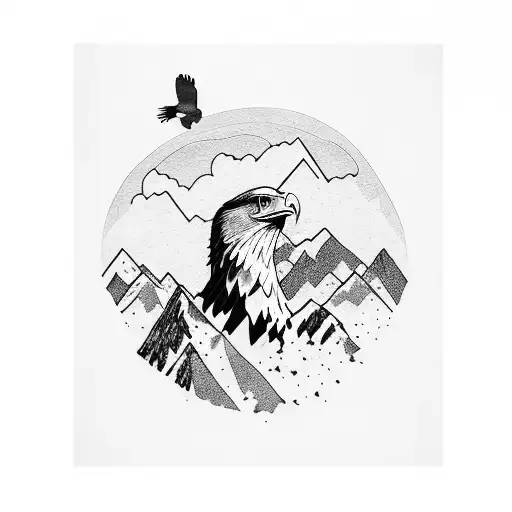 Mountains With Music And An Eagle