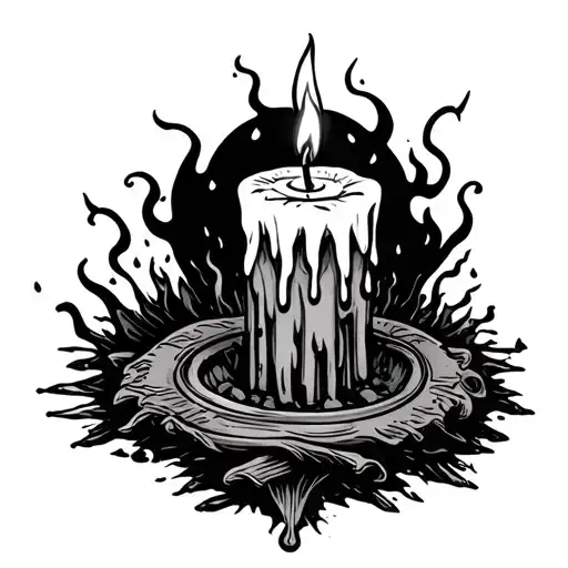 Melting Candle Burning Spooky Vibes