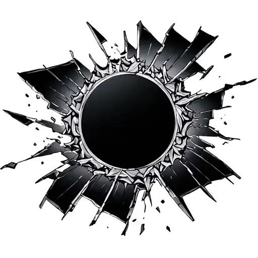 Broken Mirror With Pieces Falling Off