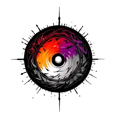 Circle With A Fad Of Orange To Red To Puprple