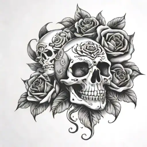 Skull And Roses For Eyes