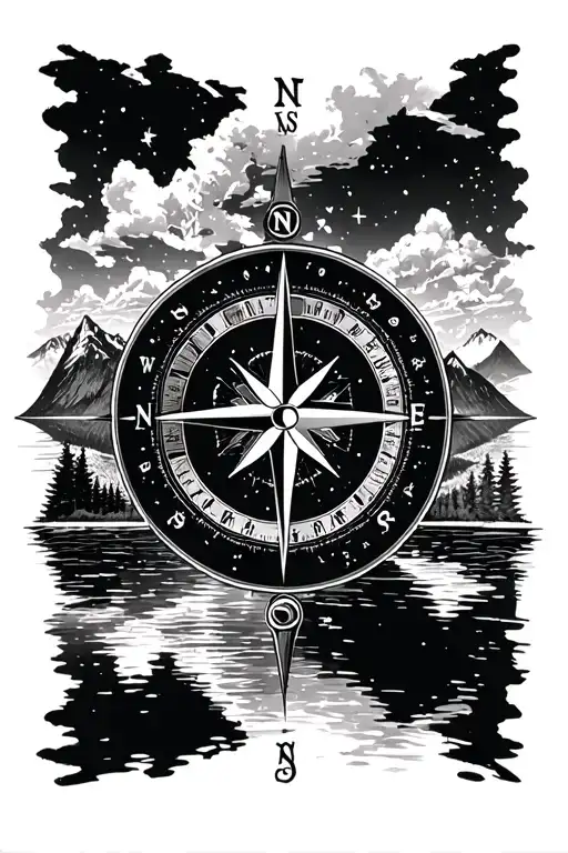 Nswe Compass Mountains Lake Sky View Surrounded