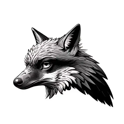 Combine Eagle With Fox In Minimal Style