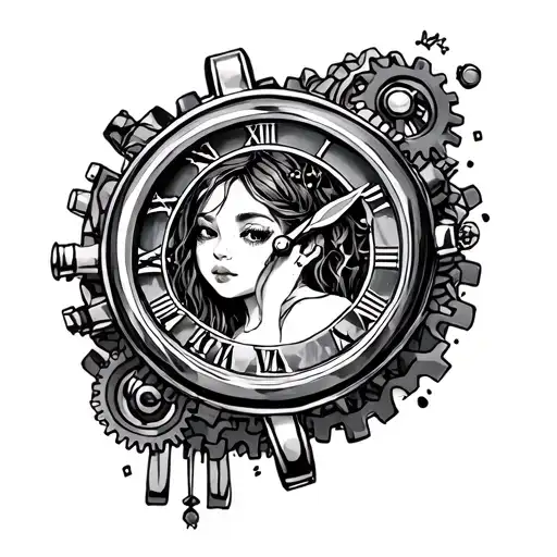 Daughter Watch Surrounded By Gears