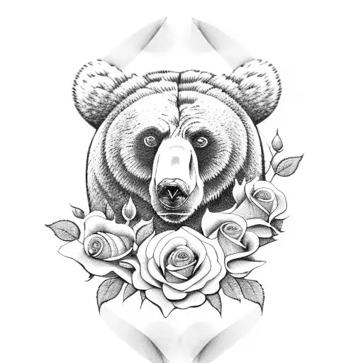 Bear With Roses
