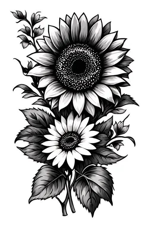 Sunflower And Daisy Vine