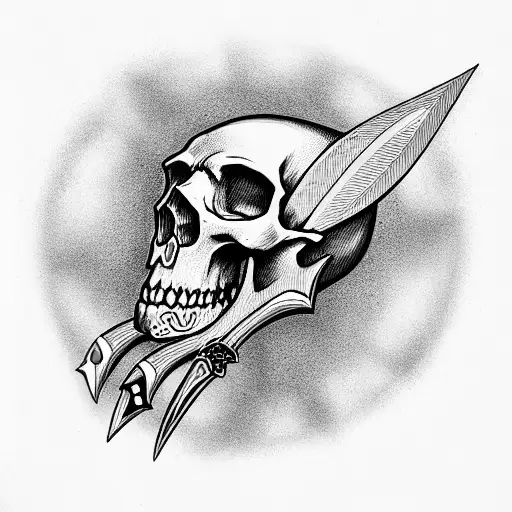 Skull With Dagger