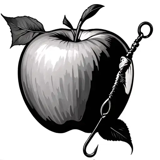 Fishing Hook With A Apple