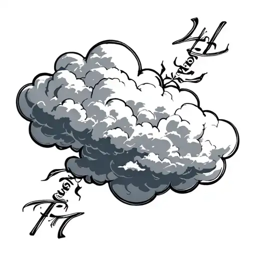 Cloud Background With Script Surrounded