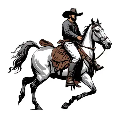 Western Cowboy Riding A Horse Greek Mythology