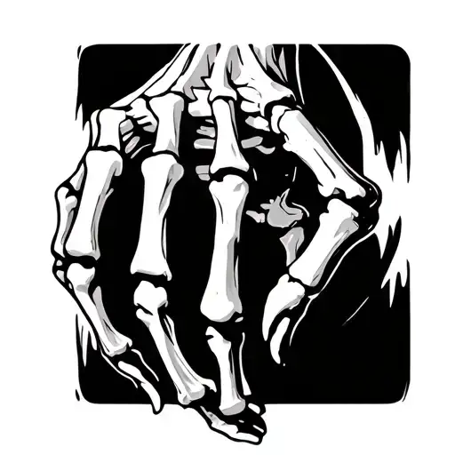 Skeleton Hand Tatto With Hear See Speak