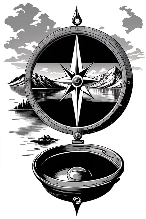 Compass Mountains Lake Sky View