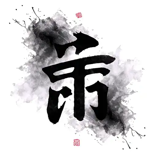 Kanji Love Symbol Fading Into Dust