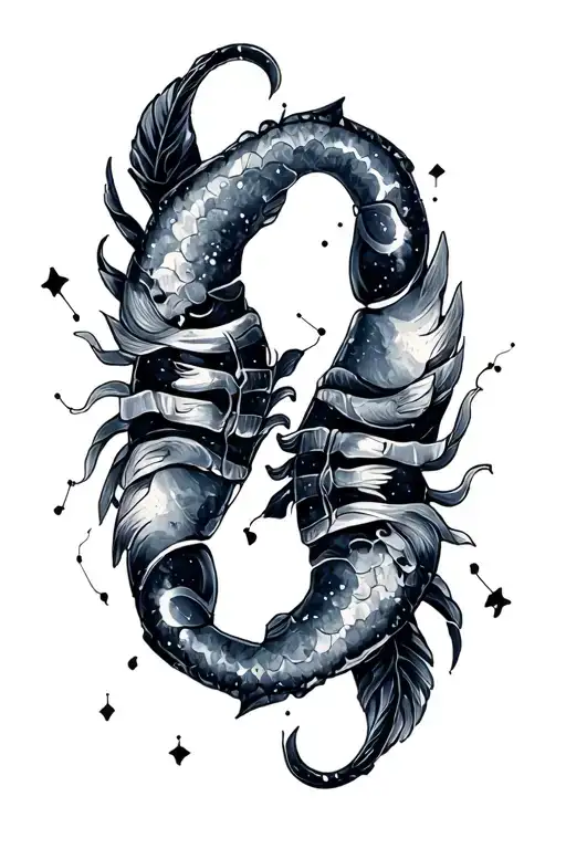 Scorpio And Pisces Constellation Intertwined