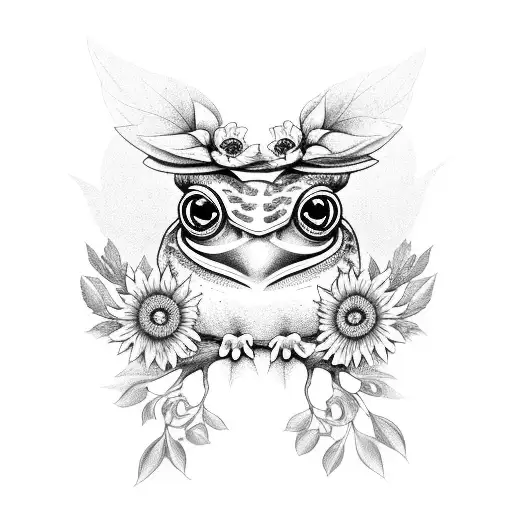 Frog And Owl With Flowers