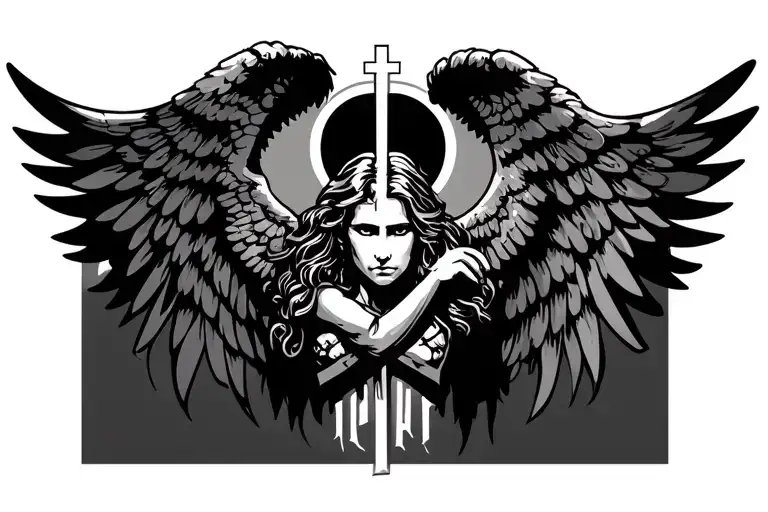 Religious With Gladiator Angel Wings