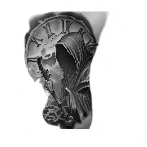 A Grim Reaper Holding A Scythe