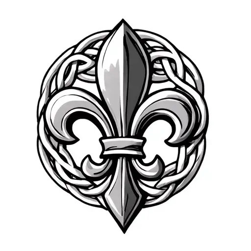 Fleur De Lis With Celtic Knot