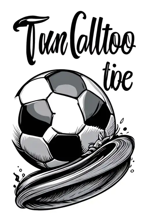 Soccer Ball And Quote Written