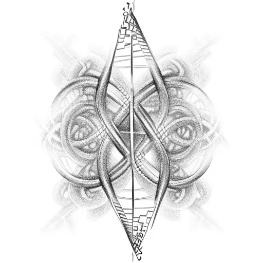 A Dna Double Helix Intertwined With Musical Notes