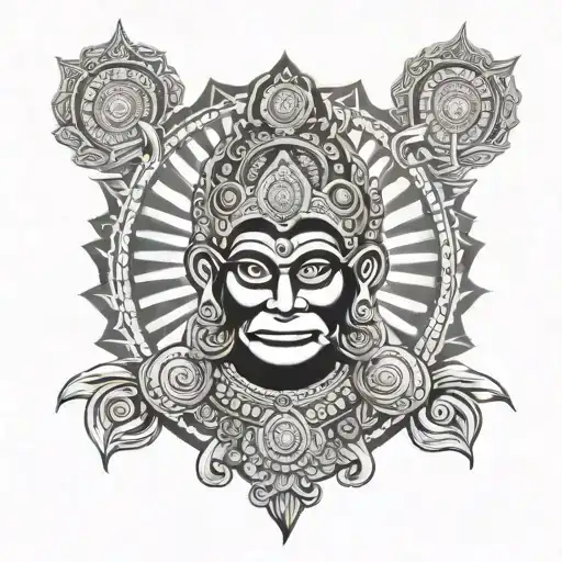 Sun Rays With Hanuman Face
