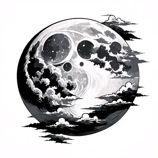 Moon Clouds In The Background