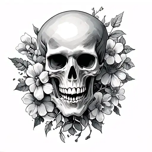 Skeleton With Flowers Taking Over