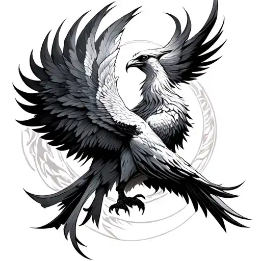 Phoenix Pair Bird Rising Phoenix