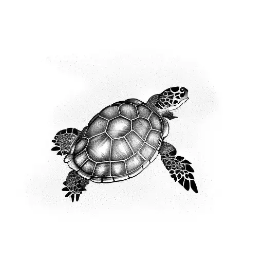 A Turtle Composed Of Intricate Art Tools