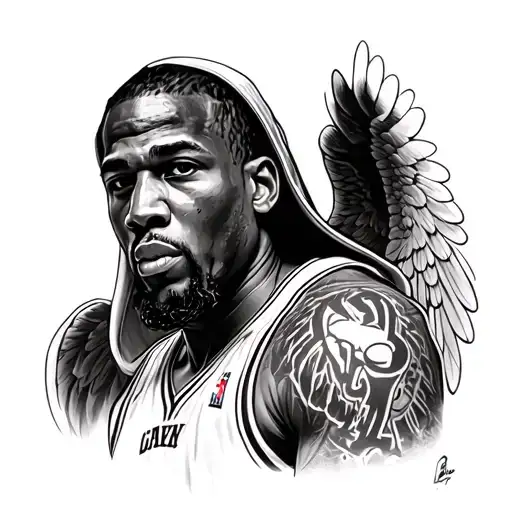 Highly Portrait Kevin Durant As Slim Reaper Drawing Angelic High Quality
