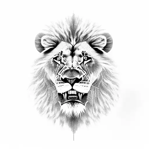 A Lion Driving A Monster Truck Crushing Through Obstacles