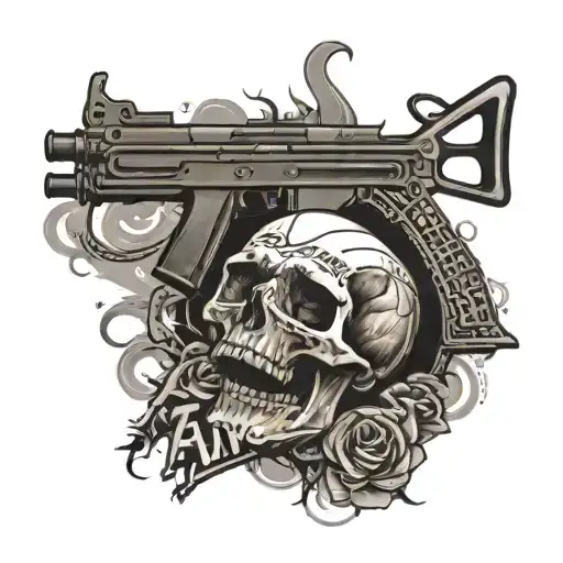 Ak-47 With A Skull And The Text Fener